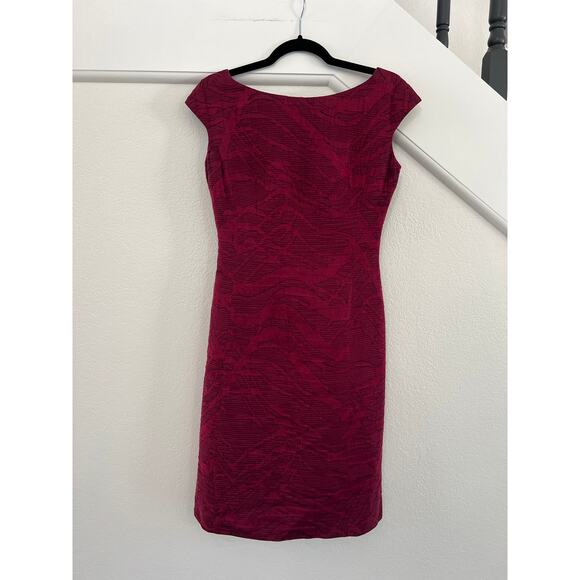 Piazza Sempione Burgundy Boat Neck Silk Blend Mini Dress 38 Romantic Wedding - Picture 1 of 14
